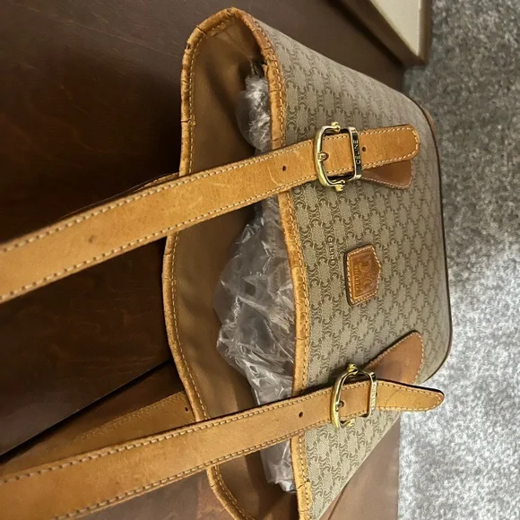 CELINE Classic Macadam Bucket Bag GUC 100% Authentic Brown/Tan- Vintage - Picture 9 of 17